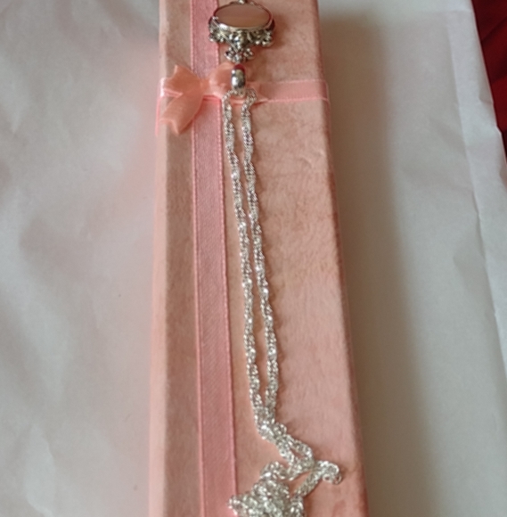 Sajan Crafted Sterling Silver Pink Polished Moonst - Picture 7 of 12